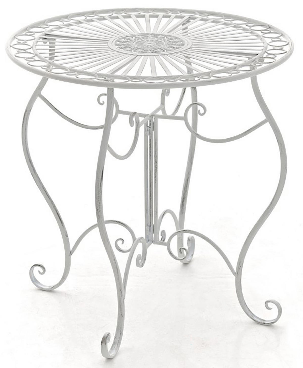 GARTENTISCH Indi antik weiß - Creme, Metall (72/70/70cm) - TPFGarden