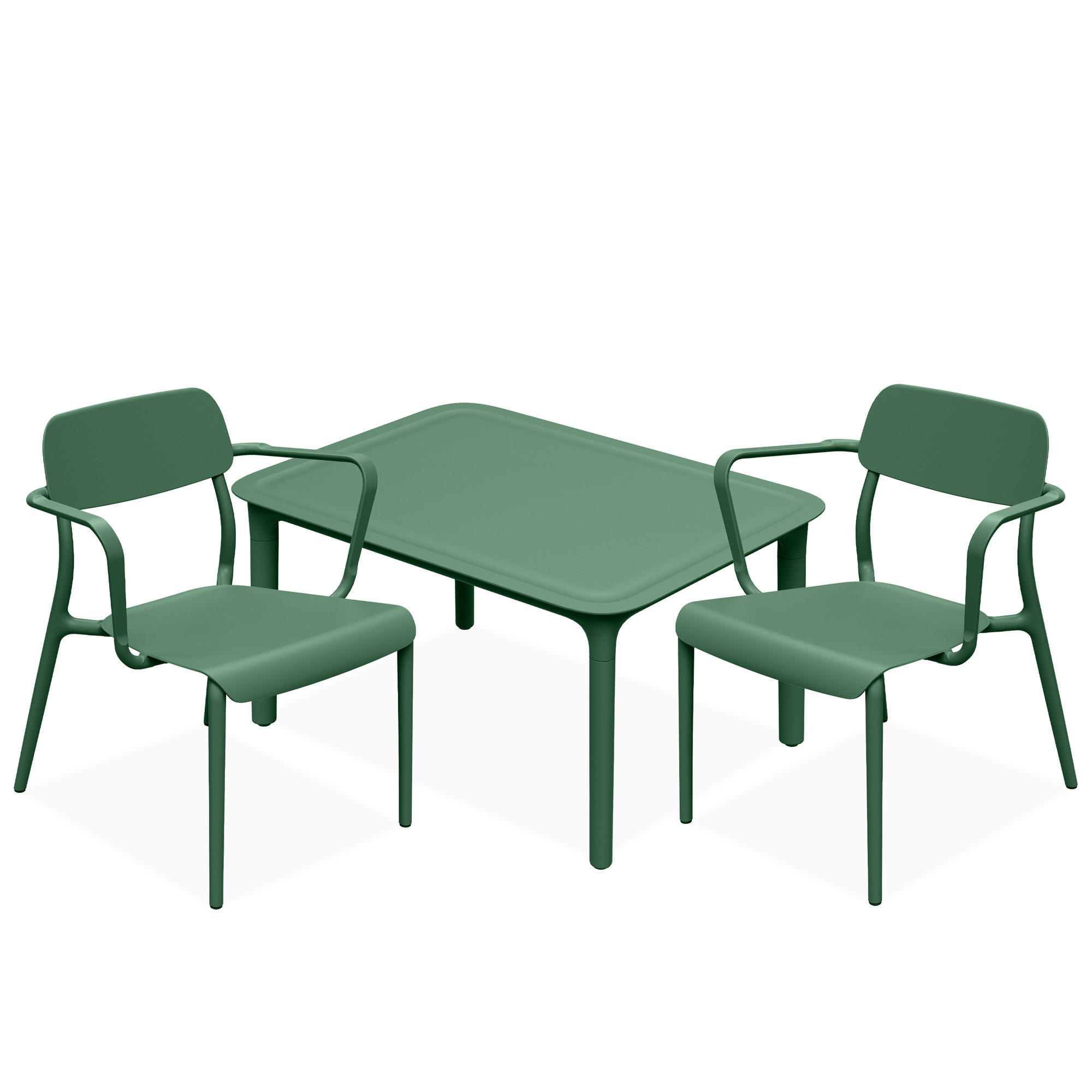 GARTENMÖBEL-SET GALIO, 3-tlg - Grün, Kunststoff - KONSIMO®