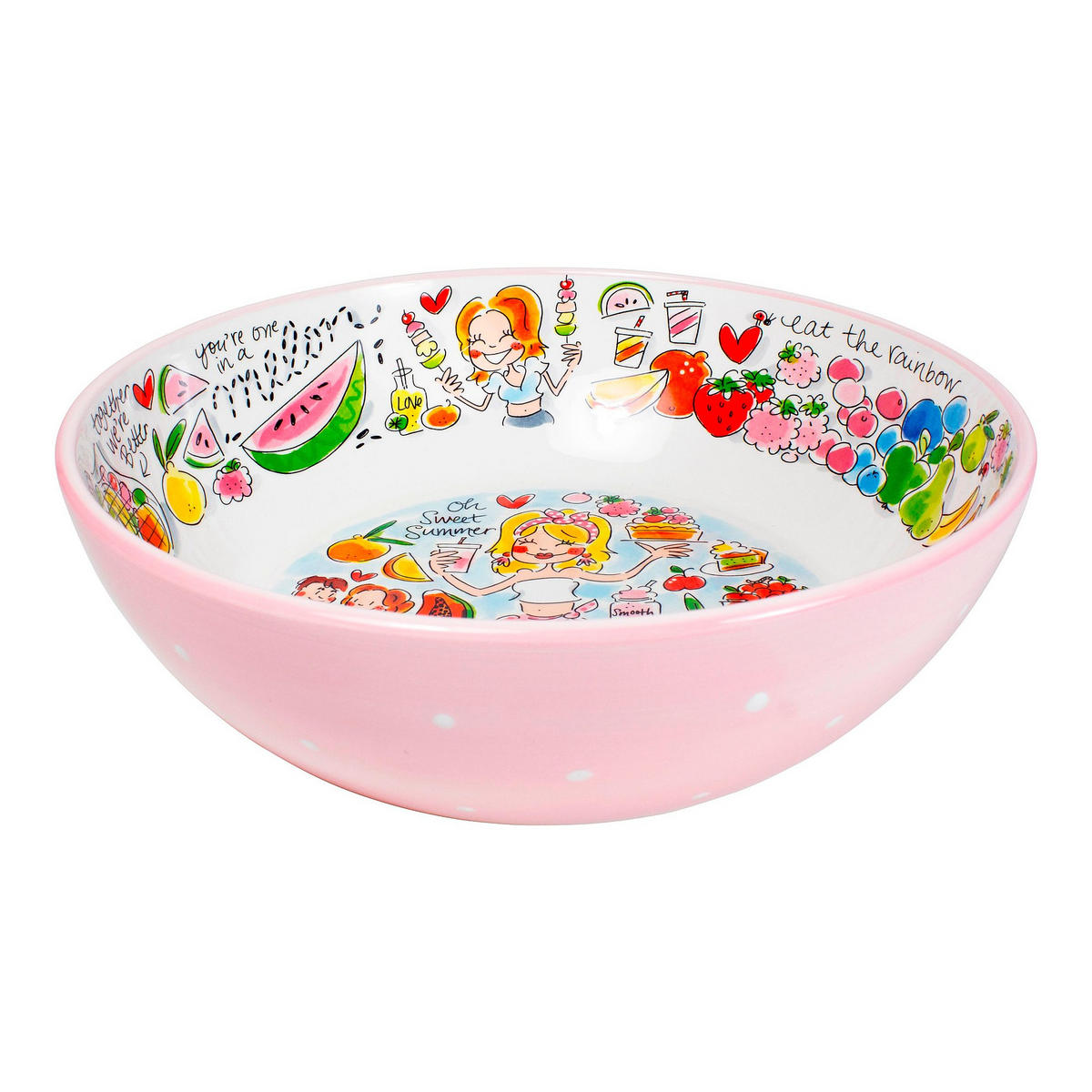 SCHALE Rosa Früchte in Bunt - 30cm - Multicolor, Keramik (9cm) - Blond Amsterdam