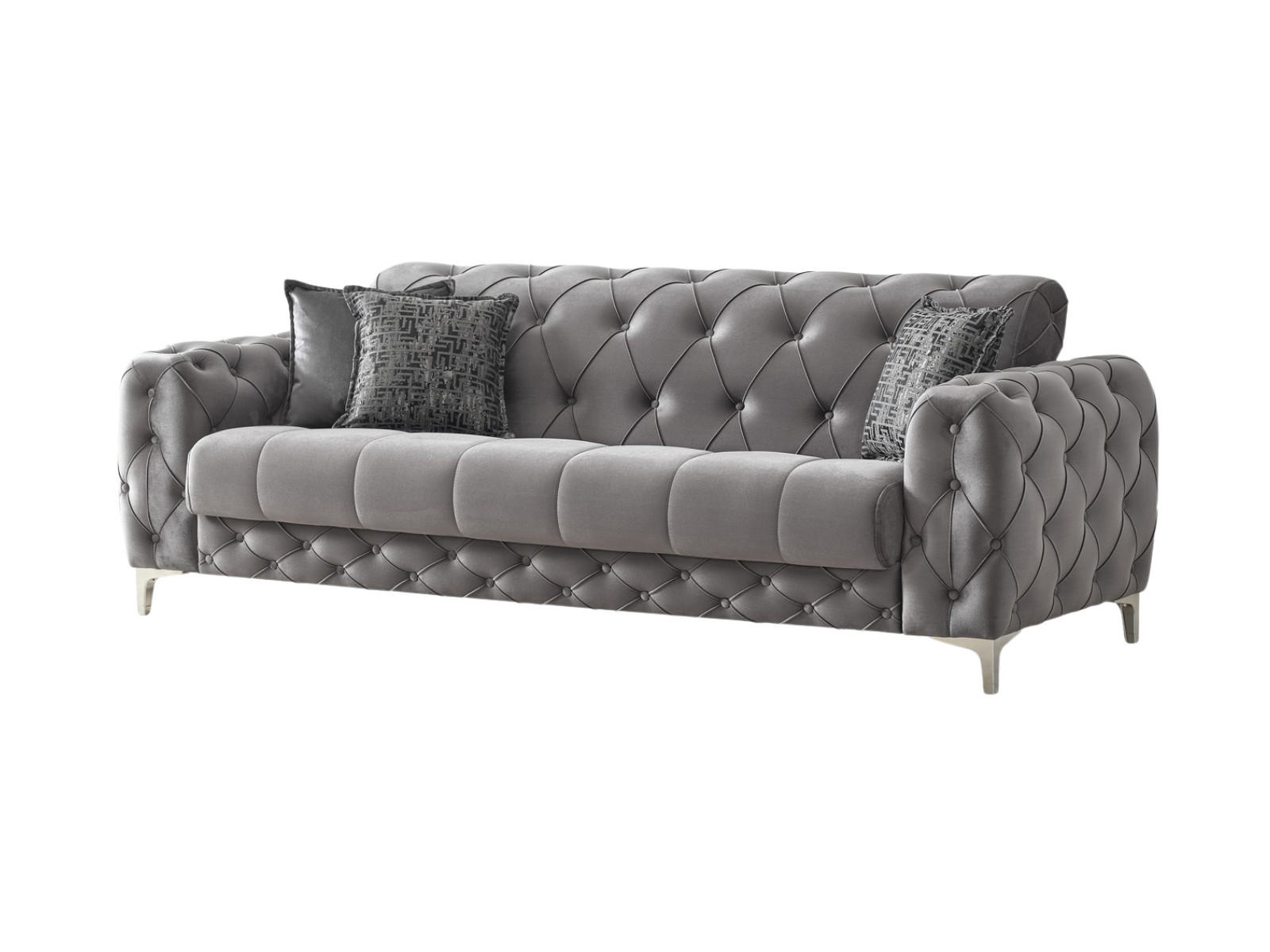 3-SITZER SOFA Acelya Grau - Grau, Holzwerkstoff/Kunststoff (240/85/100cm)