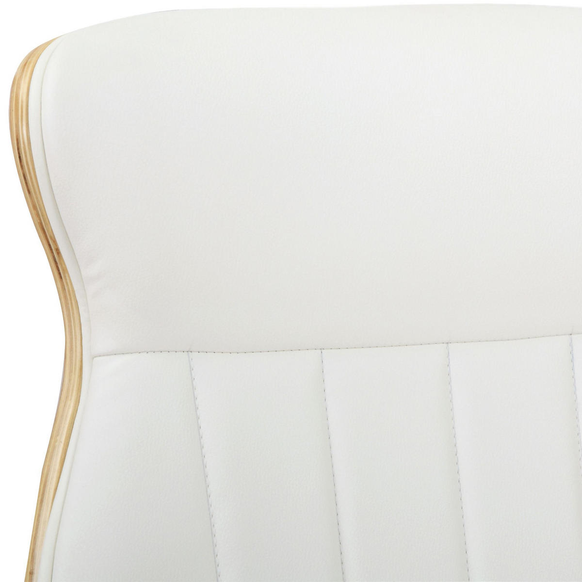 DREHSTUHL Lederlook Natura/Weiß - Chromfarben/Eukalyptusholzfarben, Textil/Metall (63/100/68cm) - CLP