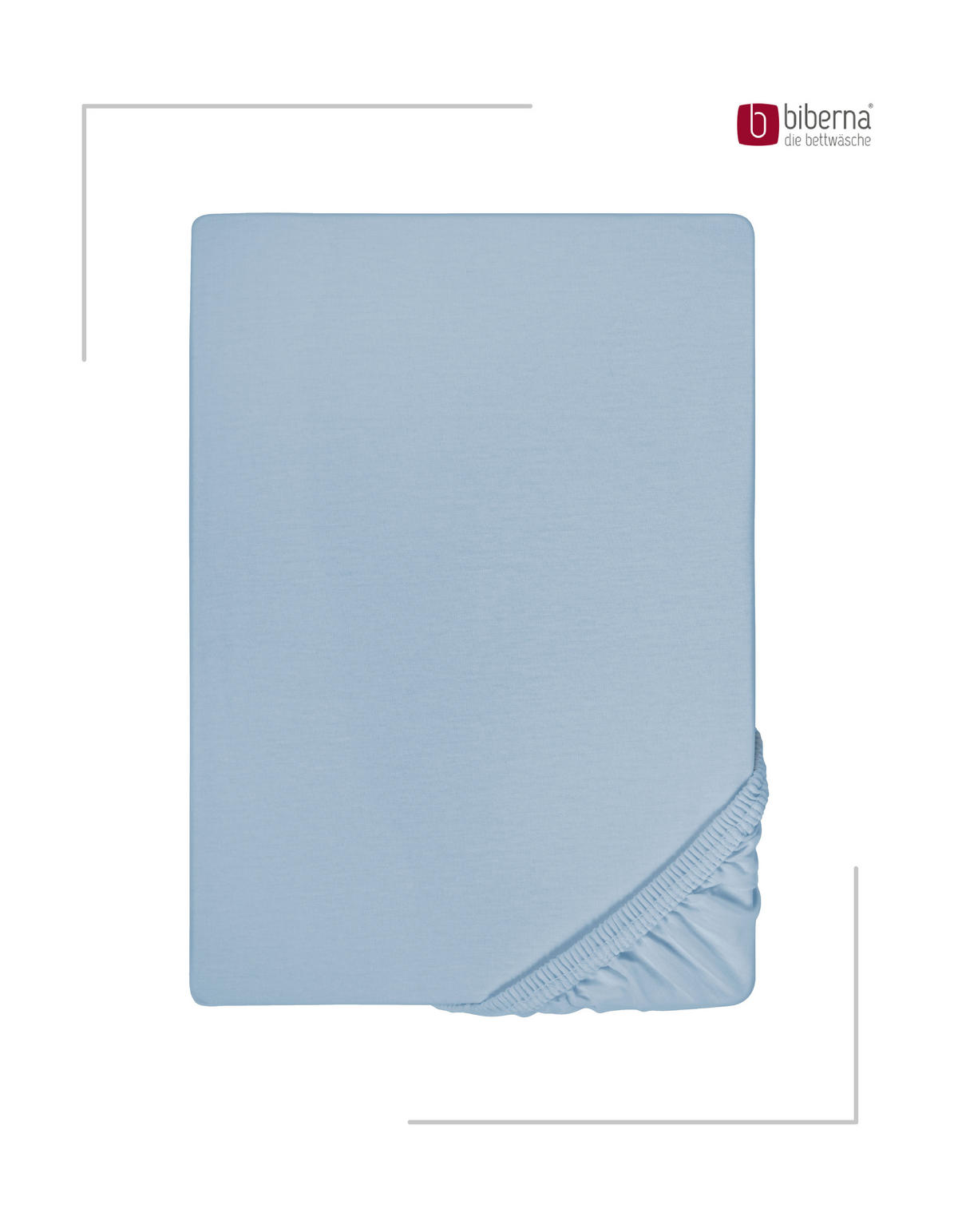 SPANNBETTTUCH Premium Jersey eisblau, 180x200 cm - 200x200 cm - Hellblau, Textil (200/200cm) - biberna
