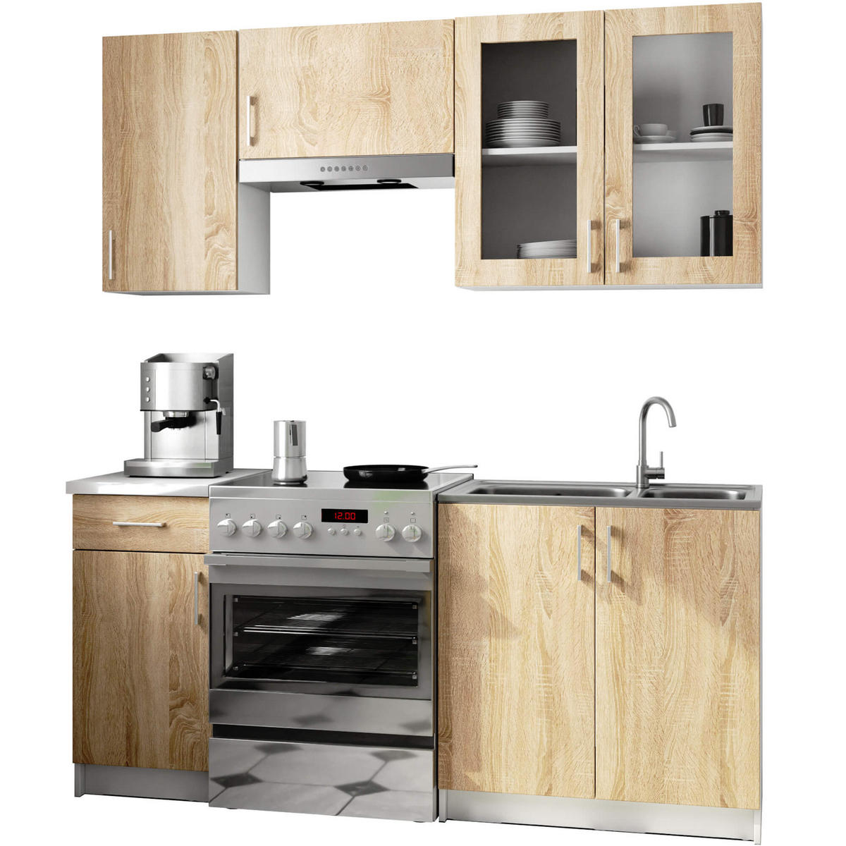 HÄNGESCHRANK Weiß, Eiche Sonoma 72/80/30,5 - Weiß/Sonoma Eiche, Holzwerkstoff (80/72/30cm) - RAUMHIRSCH FURNITURE