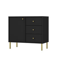 KOMMODE TORINO 84/74/41 cm mit 3 Schubladen 1 Türen Graphitfarben - Graphitfarben, Holzwerkstoff (84/74/41cm) - MASSENO