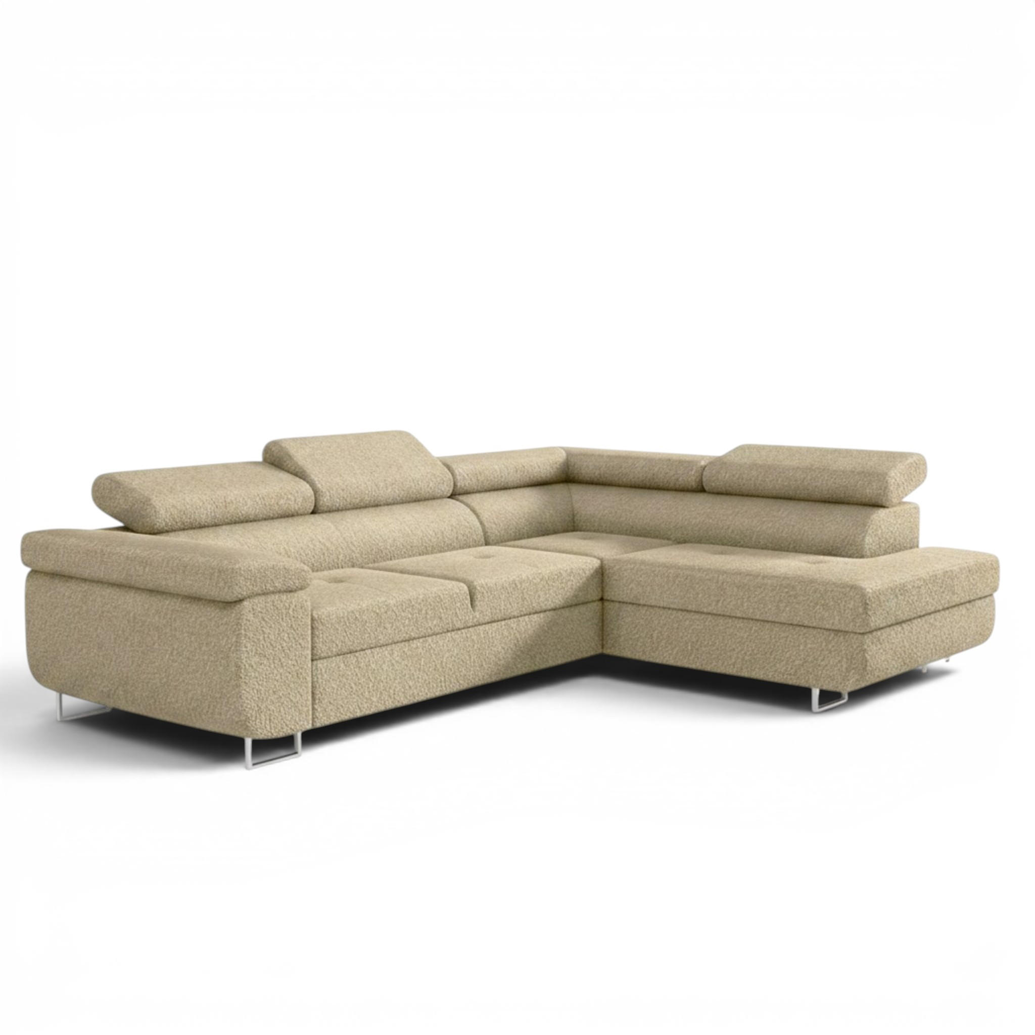 ECKSOFA Jade Mit Schlaffunktion - Creme, Holzwerkstoff/Textil (275/202cm) - Fun Möbel