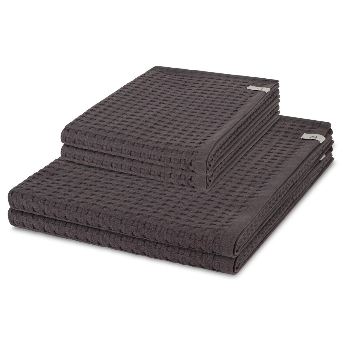 FROTTIERSET Piquee 4-teilig - Dunkelgrau, Textil (50/100cm) - MÖVE