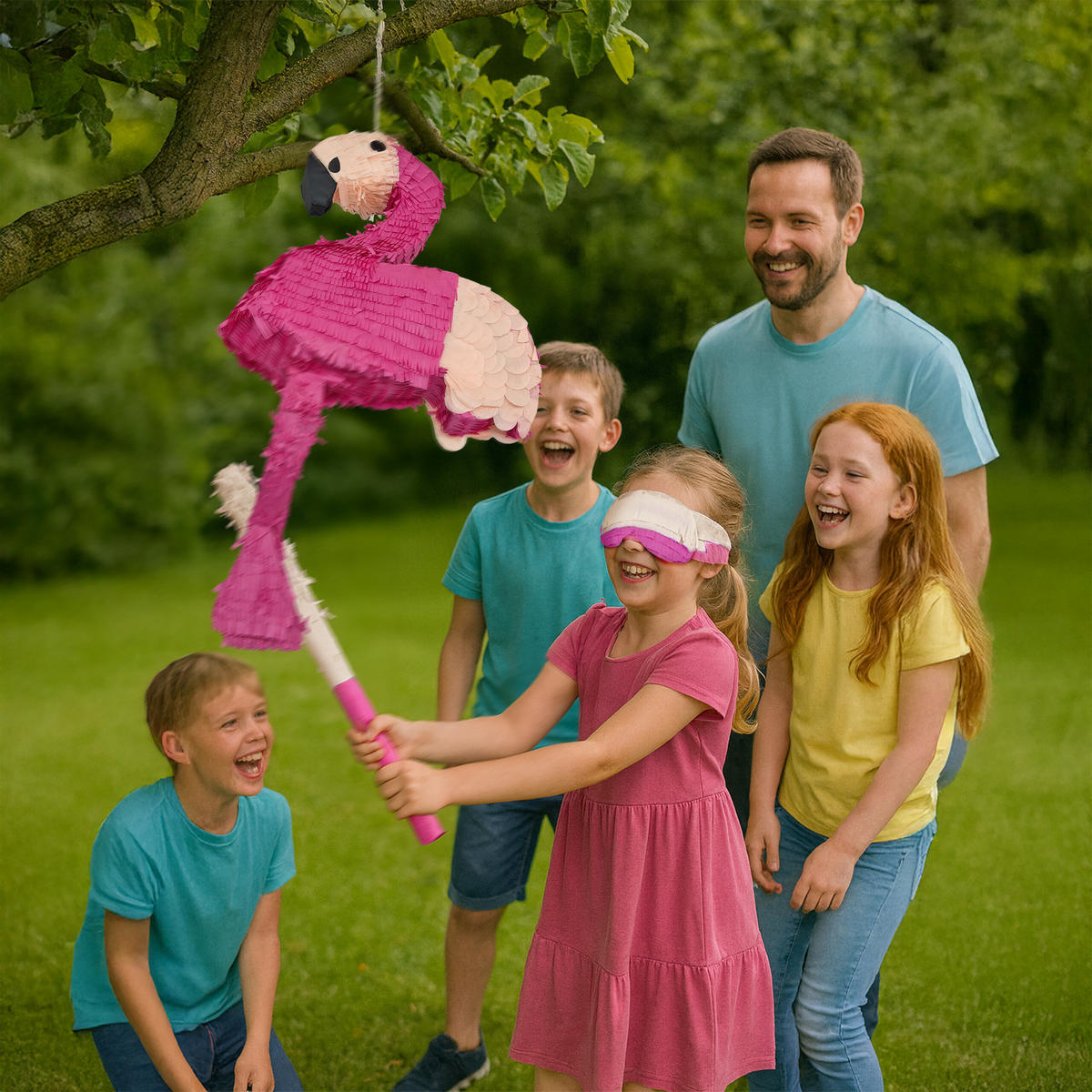 PINATA - Pink, Papier/Wellpappe (40/80/14cm) - Relaxdays