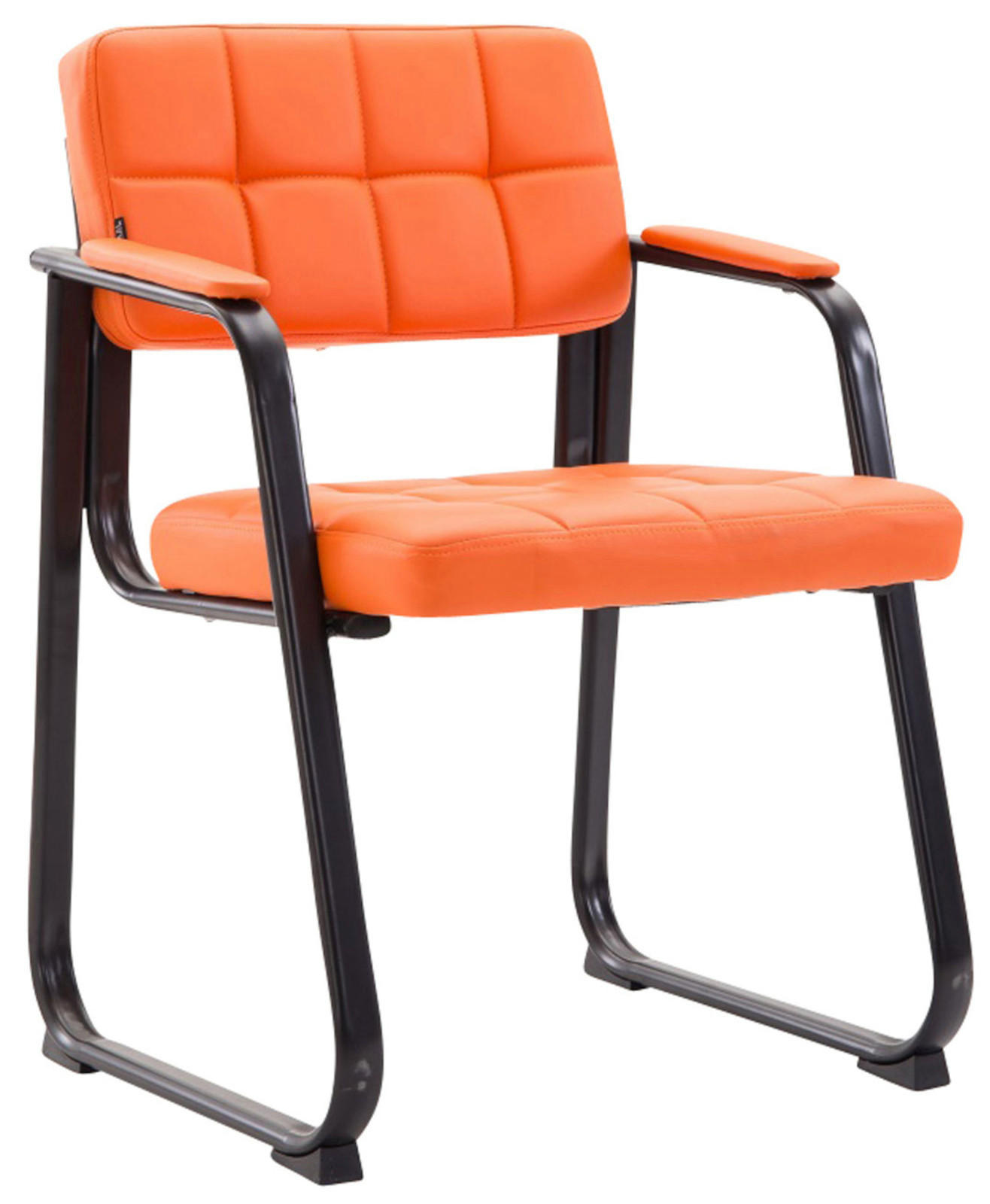 BESUCHERSTÜHLE Canam - 2er Set Kunstleder orange - Schwarz/Orange, Textil/Metall (59/84/58cm) - TPFLiving