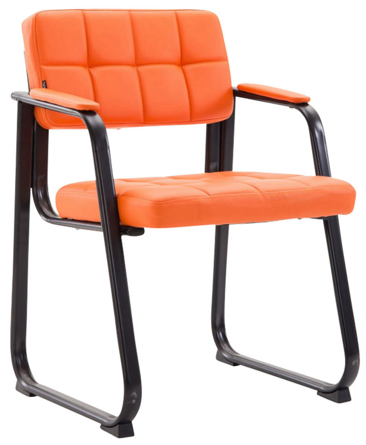 ARMLEHNENSTUHL 2er Set Lederlook Orange - Orange, Textil/Metall (59/84/58cm) - CLP