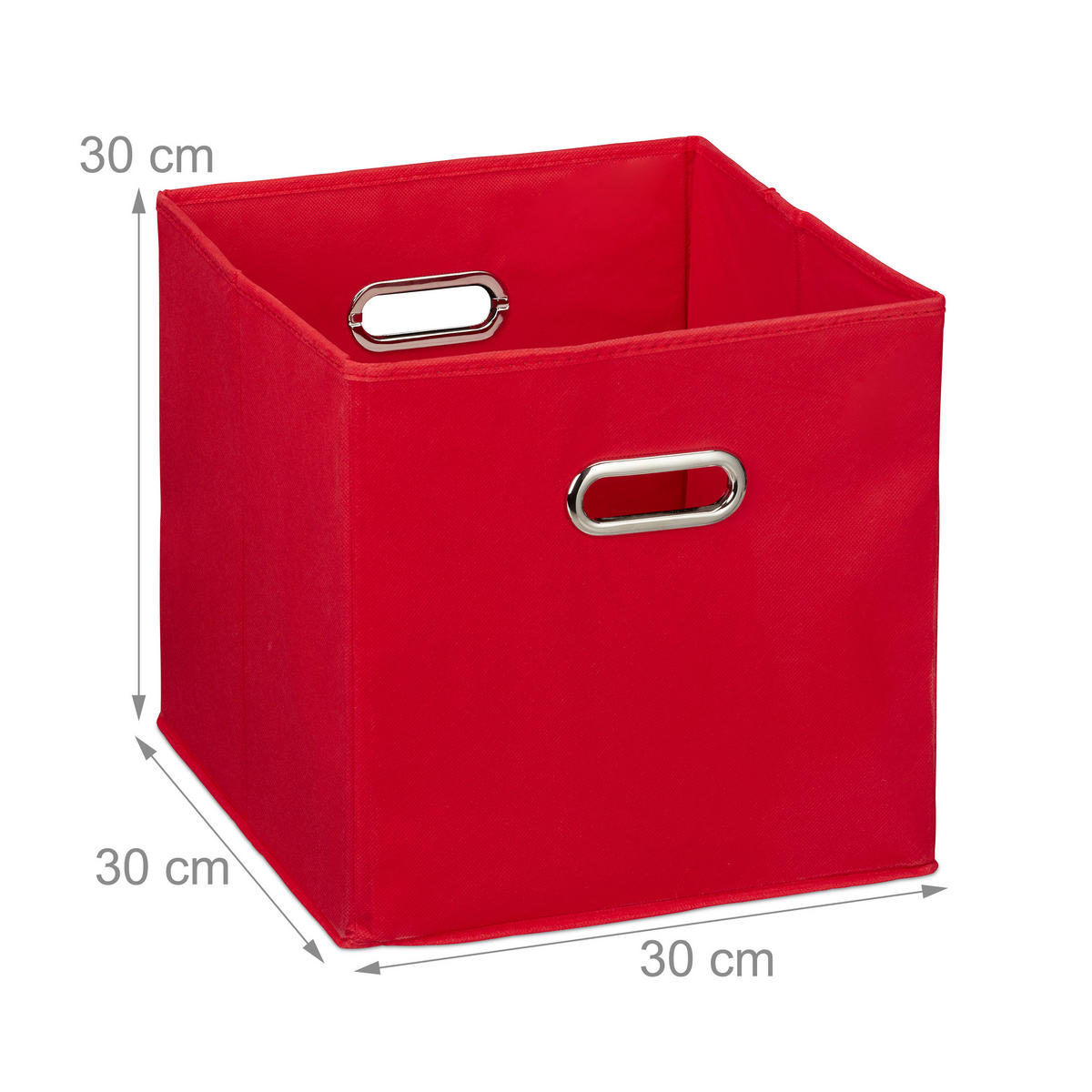 2XAUFBEWAHRUNGSBOX - Rot, Wellpappe/Textil (30/30/30cm) - Relaxdays
