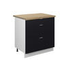 KÜCHENUNTERSCHRANK Fame-Line, Schwarz gestreift, 80 cm mit 3 Schubladen, AP Eiche - Schwarz/Weiß, Holzwerkstoff (80/82/60cm) - Vicco