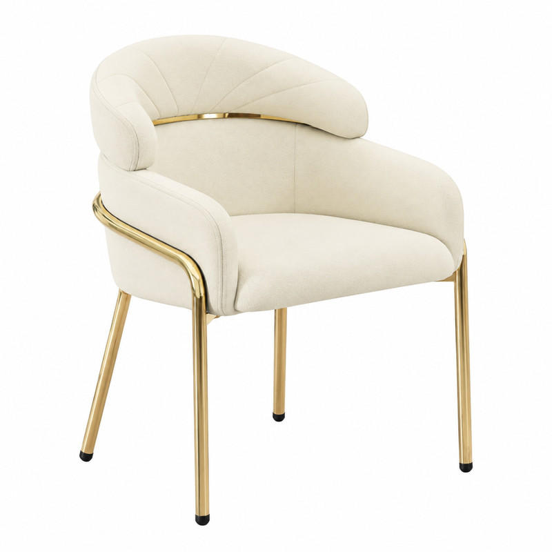 ESSZIMMERSTUHL Samt Beige mit Metallbeinen - Beige, Metall (53/79/53cm) - Meubliv