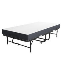 BETT klappbar 90x190 cm Metall Schwarz mit Matratze - Schwarz, Metall (90/190cm) - Beauniv