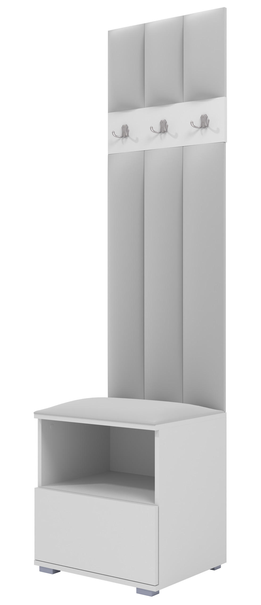 Ravio Gepolstert Weiß, Hellgrau 50x187x40 cm