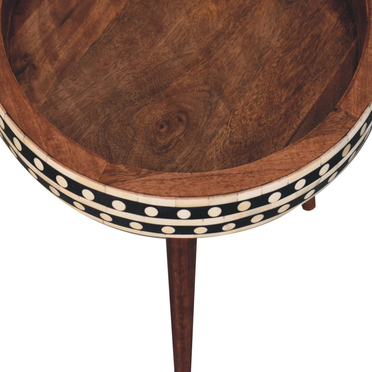 MAJHNA STRANSKA MIZICA z vzorcem v zaključku Honey Caramel - hnedá, drevo (40/40/40cm) - Artisan Furniture