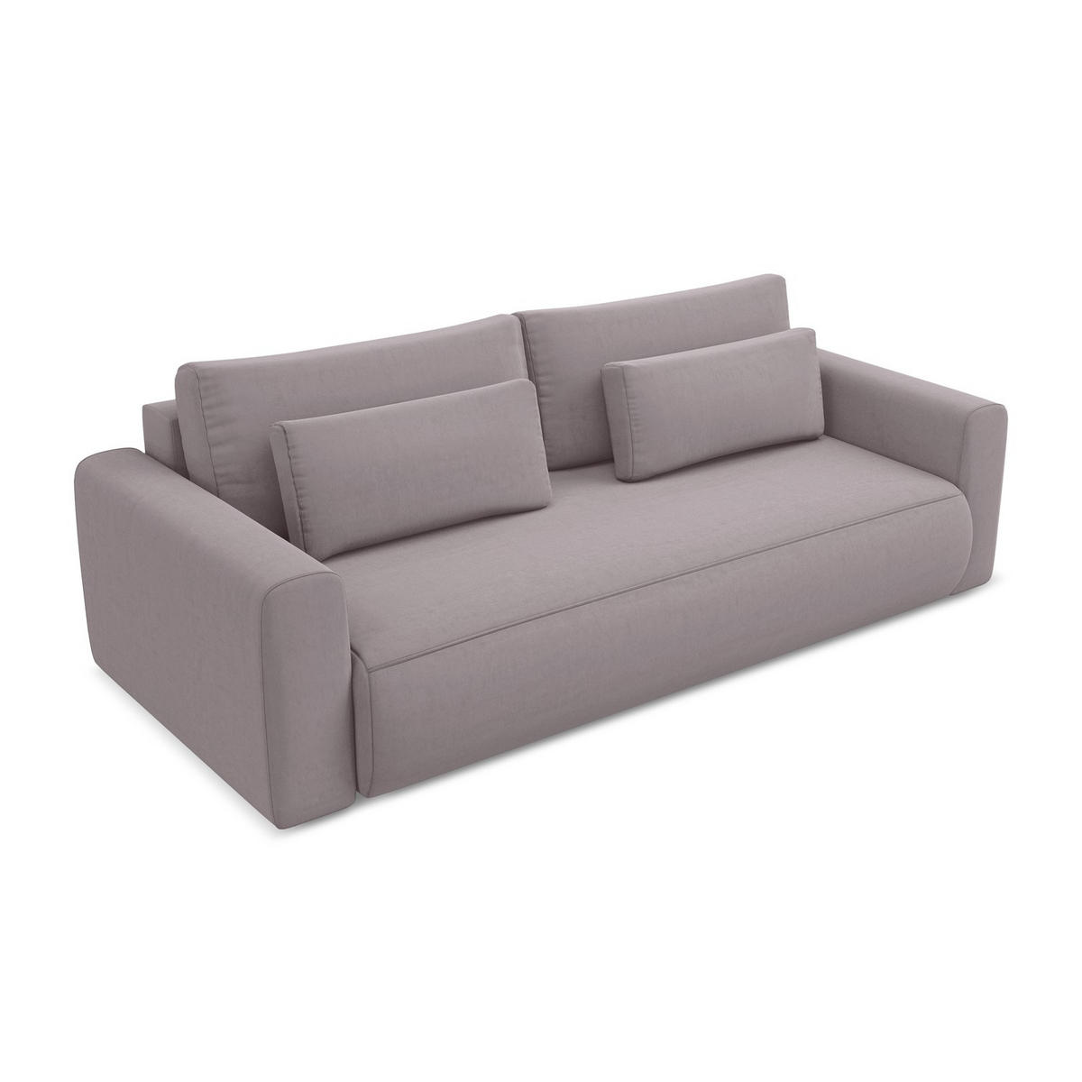 3-SITZER SOFA mit Schlaffunktion Samt Stoff Violett - Lila/Flieder, Kunststoff/Textil (238/82/105cm) - LaMiaSofa
