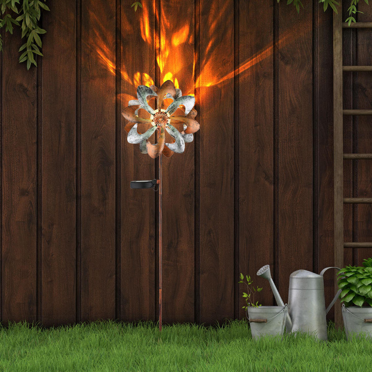 LED AUSSENLEUCHTE Metall Gold 2er Set - Goldfarben, Kunststoff (22/12/92cm) - Globo Lighting