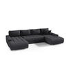 ECKSOFA U-Form für Wohnzimmer MONA Schwarz - Schwarz, Holzwerkstoff (350/85/185cm) - Compleo24