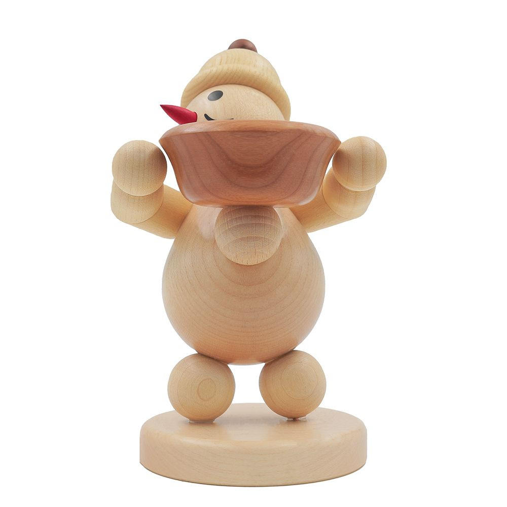 HOLZFIGUR Schneemann Junior Lichthalter links 16 cm - Multicolor, Holz (10/1/0.1cm)