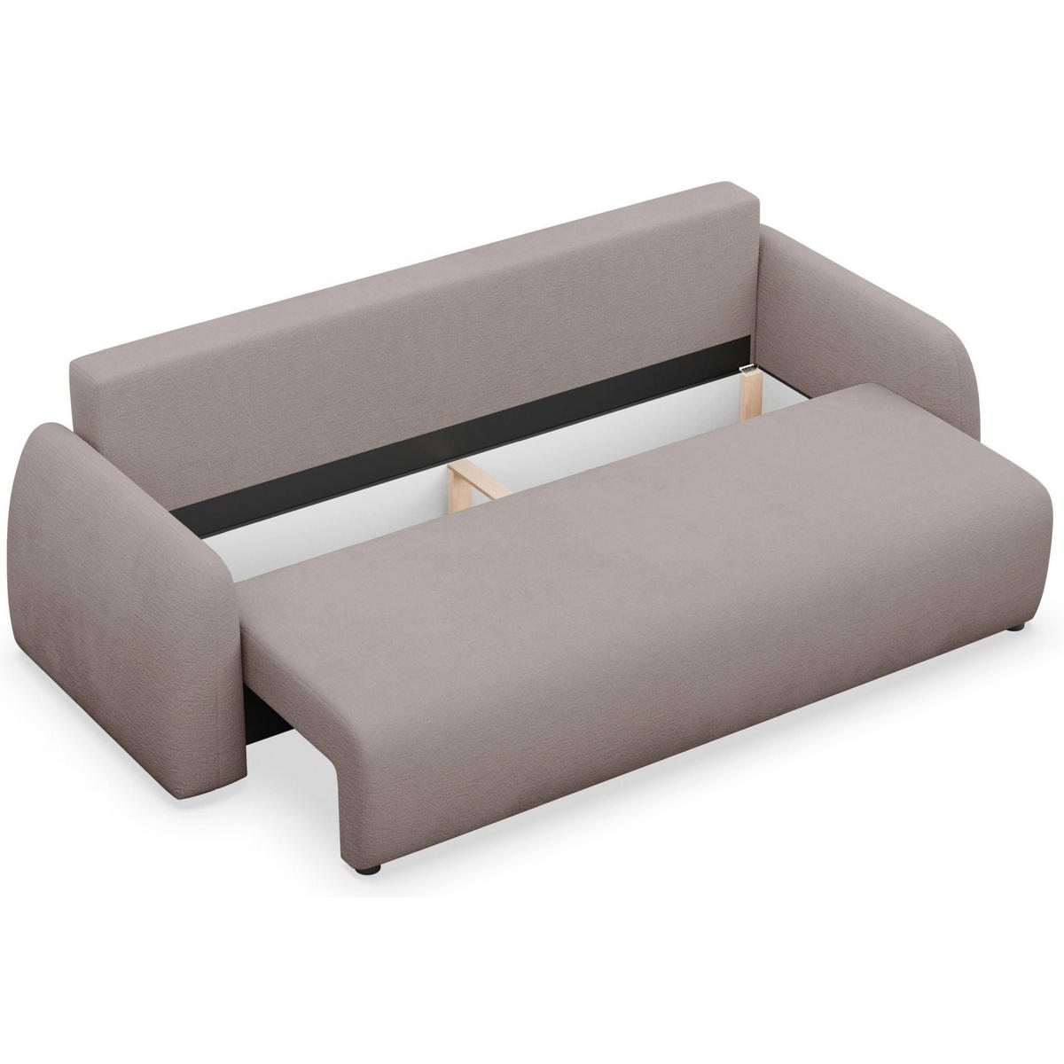 3-SITZER SOFA Nubelle Dunkelbeige Chenille-Bezug, wasserabweisend - Greige/Schwarz, Kunststoff/Textil (244/85/93cm) - Selsey