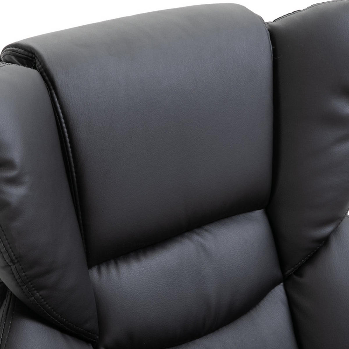 RELAXSESSEL Bonded Leather mit Massagefunktion, Hocker 79/82/101 cm Schwarz - Schwarz, Kunststoff (82/101/79cm) - Redom