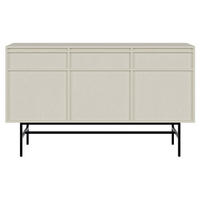 SIDEBOARD Evo Hellbeige mit Metallgestell 154 cm - Beige/Schwarz, Holzwerkstoff/Metall (154/89/39cm) - Selsey