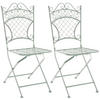 GARTENKLAPPSTUHL 2er Set Metall Antik-Grün - Grün, Metall (42/94/40cm) - CLP