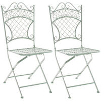 GARTENKLAPPSTUHL 2er Set Metall Antik-Grün - Grün, Metall (42/94/40cm) - CLP