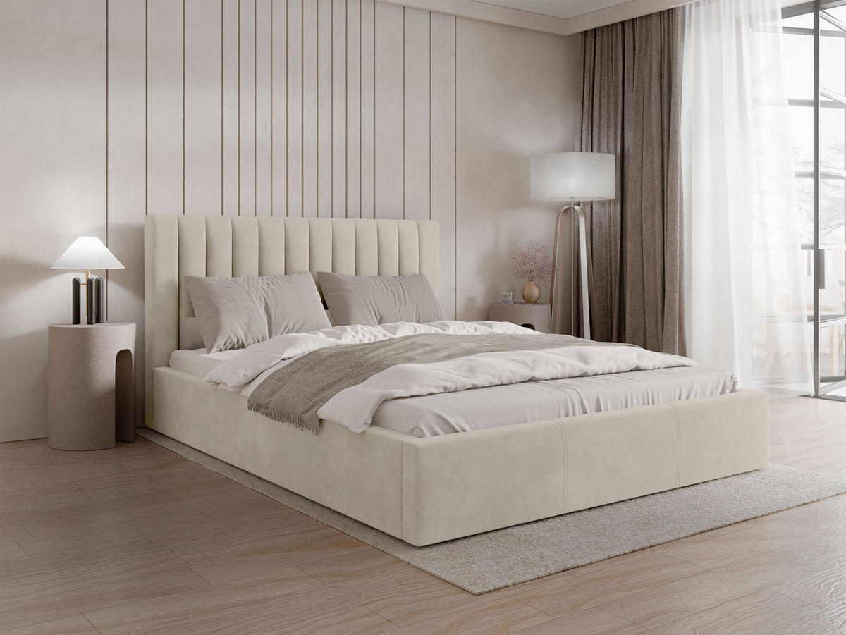 POLSTERBETT Cosmo - Beige/Naturfarben, Holz/Holzwerkstoff (160/200cm) - MIRJAN24