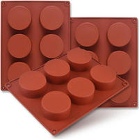 ZYLINDER-SILIKONFORM 3er Set 18 Mulden - Rot, Kunststoff (14.7/2.6/21cm)