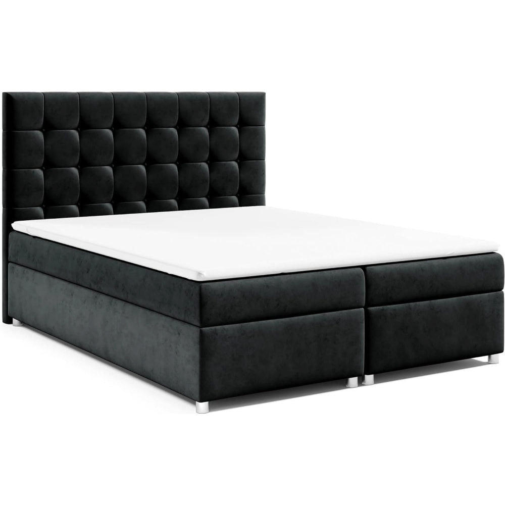 BOXBETT mit Bettkasten Trinity K9 Bonellfederkern inkl. Topper - Schwarz, Holz/Holzwerkstoff (200/200cm) - Best For Home