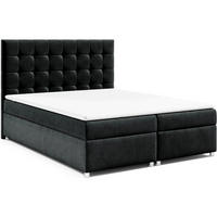 BOXBETT mit Bettkasten Trinity K9 Bonellfederkern inkl. Topper - Schwarz, Holz/Holzwerkstoff (200/200cm) - Best For Home