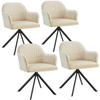 DREHSTUHL 4er Set Lona 56 x 59 x 81 cm crème/schwarz - Creme/Schwarz, Textil (56/81/59cm) - tectake