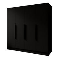 SCHRANK Schwarz ORTO 200 G Glatt Mit Schwarzen Griffen - Schwarz, Holzwerkstoff (200/200/51cm) - Sepro Meble