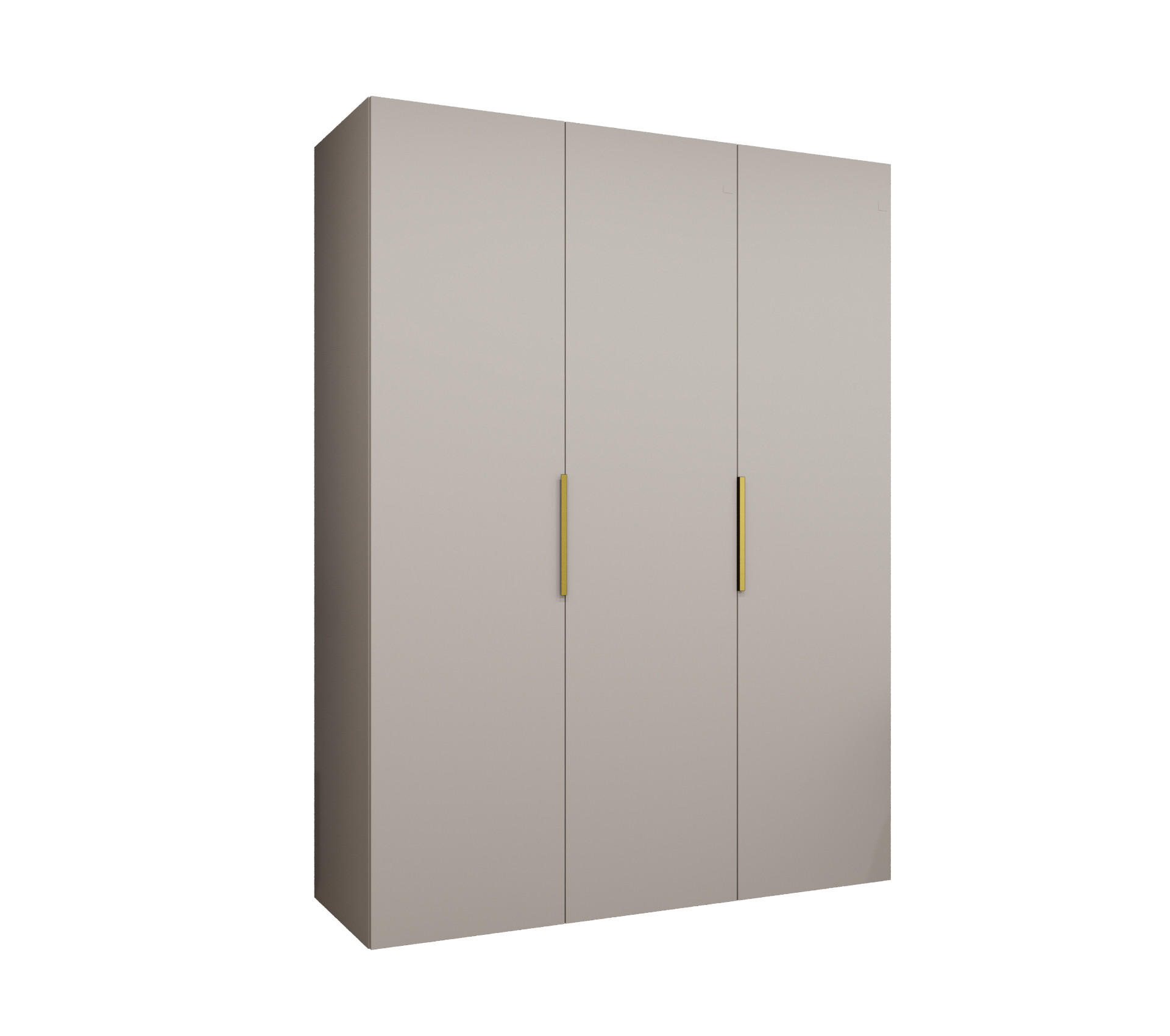 DREHTÜRENSCHRANK 202/150/52 3-türig - Kaschmir/Goldfarben, Holz (150/202/52cm) - MÖBEL KRYSPOL