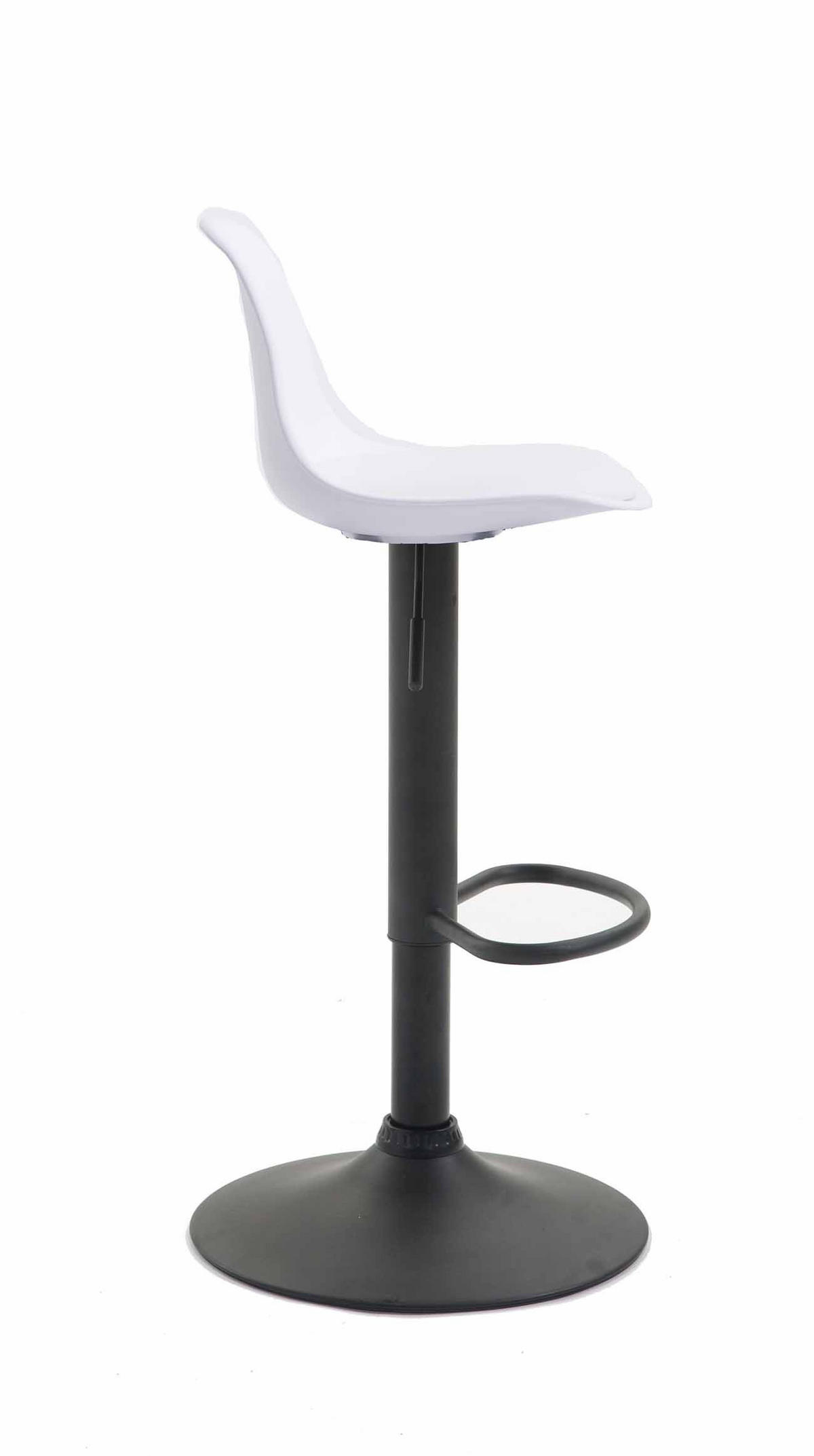 BARHOCKER Kunststoff weiß - Walnussfarben/Schwarz, Kunststoff/Metall (39/82/43cm) - CLP