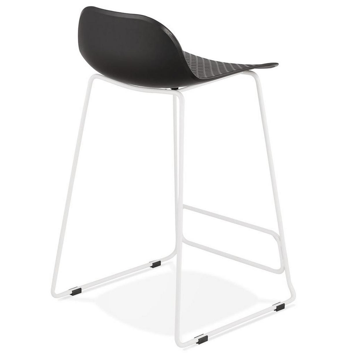SITZHOCKER Kunststoff Metallgestell Sitzhöhe 66cm Industriedesign JORALI MINI, Schwarz-Weiß 48x53x85 cm - Schwarz/Weiß, Kunststoff/Metall (48/85/53cm) - KADIMA DESIGN