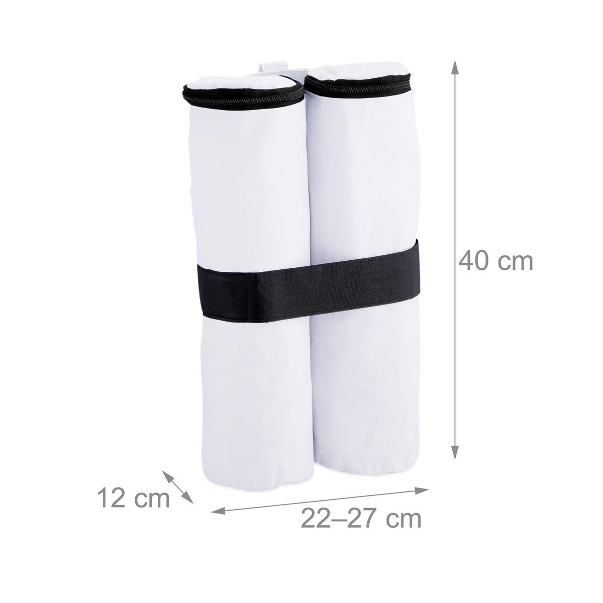 4XPAVILLON-SANDSÄCKE - Weiß, Textil/Metall (42/40/1.5cm) - Relaxdays