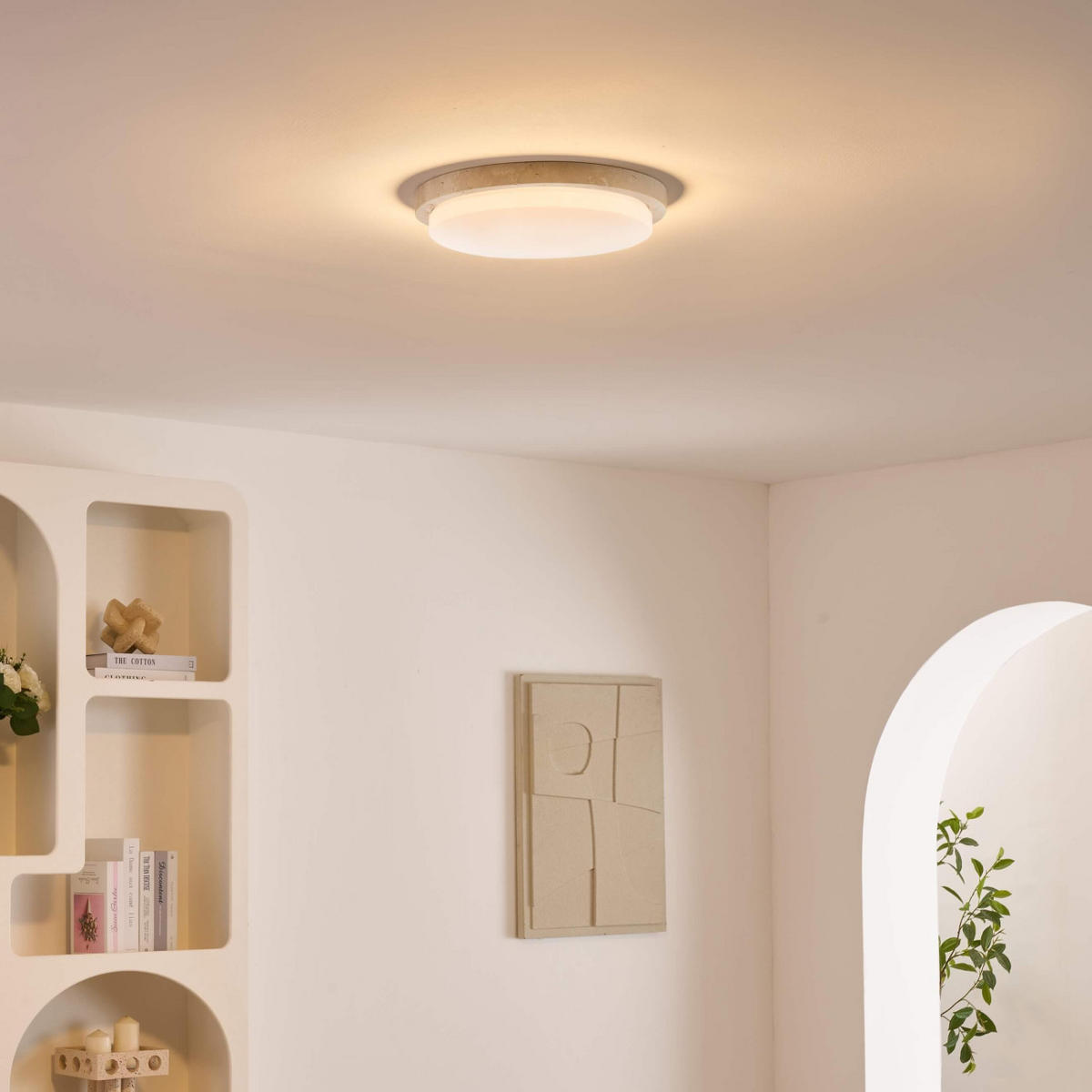 DECKENLEUCHTE Malba, Beige und Weiß, 6.2cm - Beige, Metall (6.2/31/6.2cm) - KOSILUM