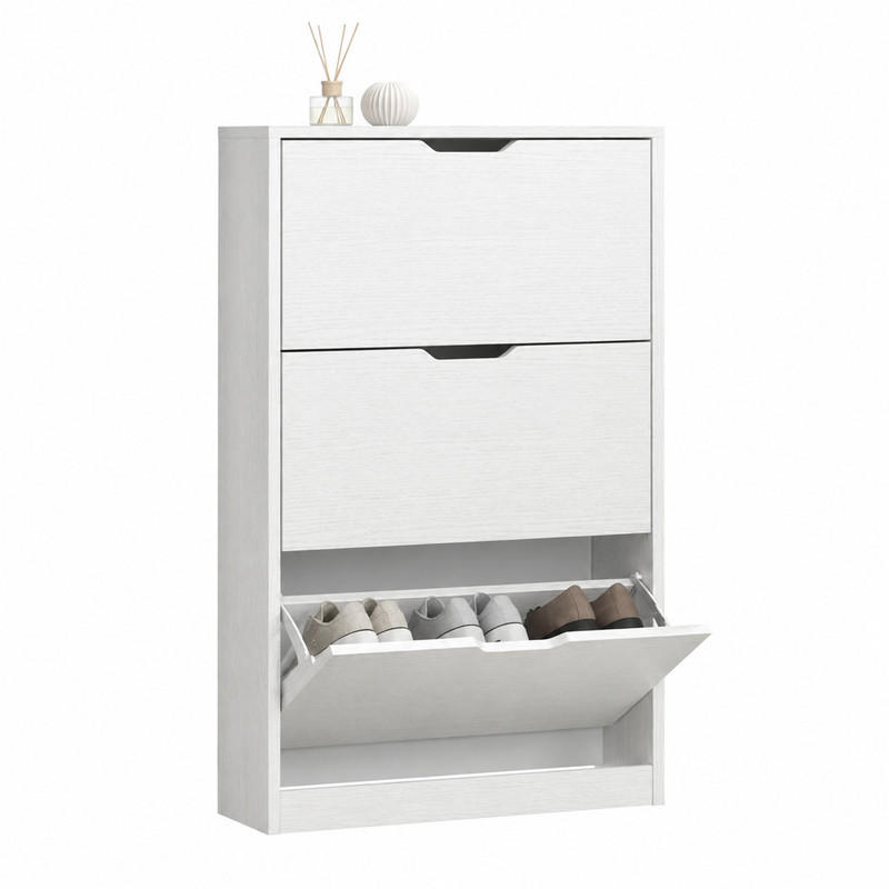 Beauniv Schuhschrank Weiß 17x108x80 cm