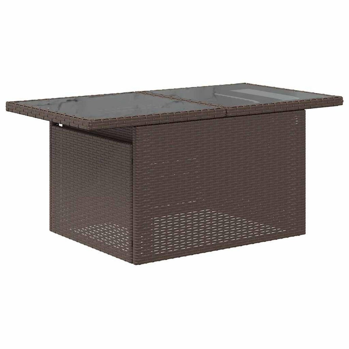 GARTENTISCH Mit Glasplatte Braun 100/55/73 Cm Poly Rattan - Braun, Kunststoff (100/55/73cm) - vidaXL
