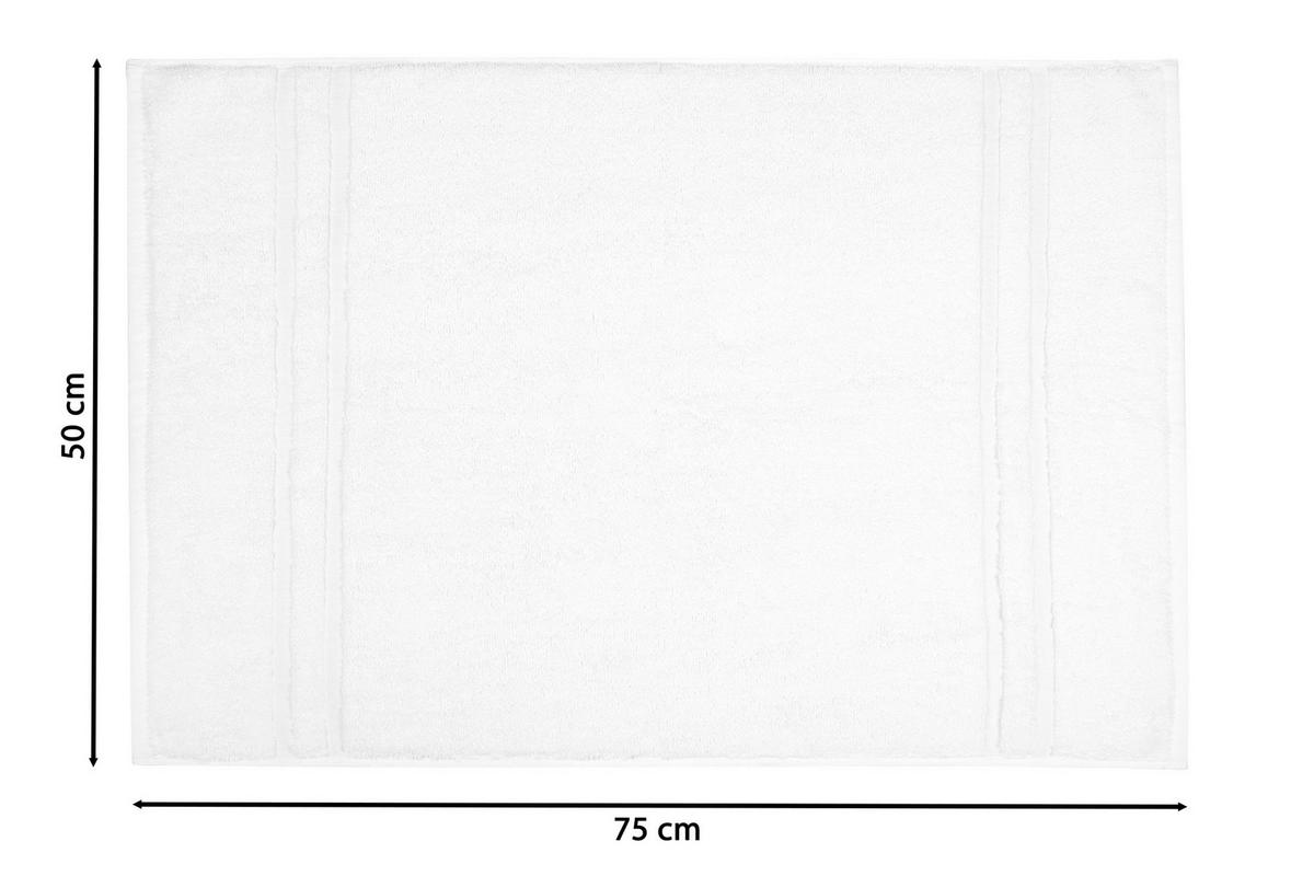 BADEMATTE, 2er-Set, 50x75 cm, 100% Baumwolle, Weiß - Weiß, Textil (50/75cm) - Zollner
