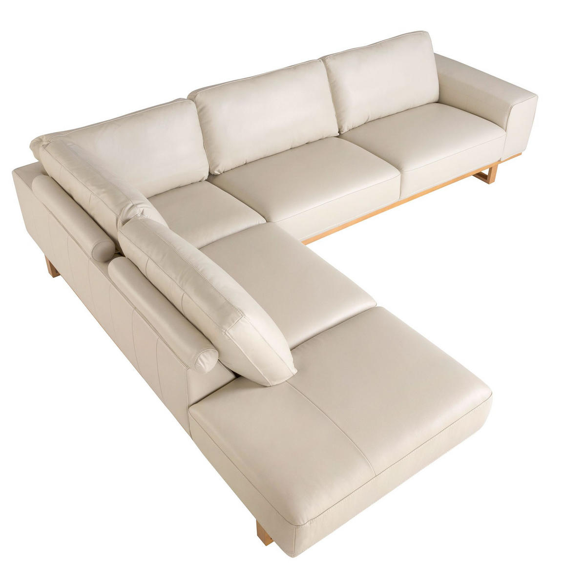 ECKSOFA Ecksofa links Leder sand 316/252/82 cm - Sandfarben/Honig, Leder (316/252cm) - ANGEL CERDA