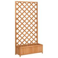 PFLANZKÜBEL Mit Spalier Braun Massivholz Tanne - Braun, Holz (90/180/35cm) - vidaXL