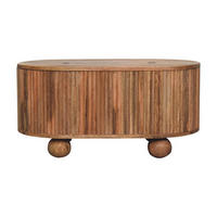 COUCHTISCH Massivholz Soba Kugel, Aufklappbarer Stauraum, Hellbraun - Hellbraun, Mangoholz/Holz (50/82/39cm) - Artisan Furniture