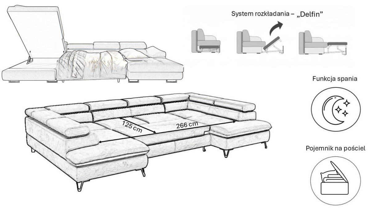 ECKSOFA Falio II U-förmiges Mit Schlaffunktion Und Verstellbaren Kopfstützen Orange Links - Orange, Holz/Textil (202/345cm) - Kaiser Möbel