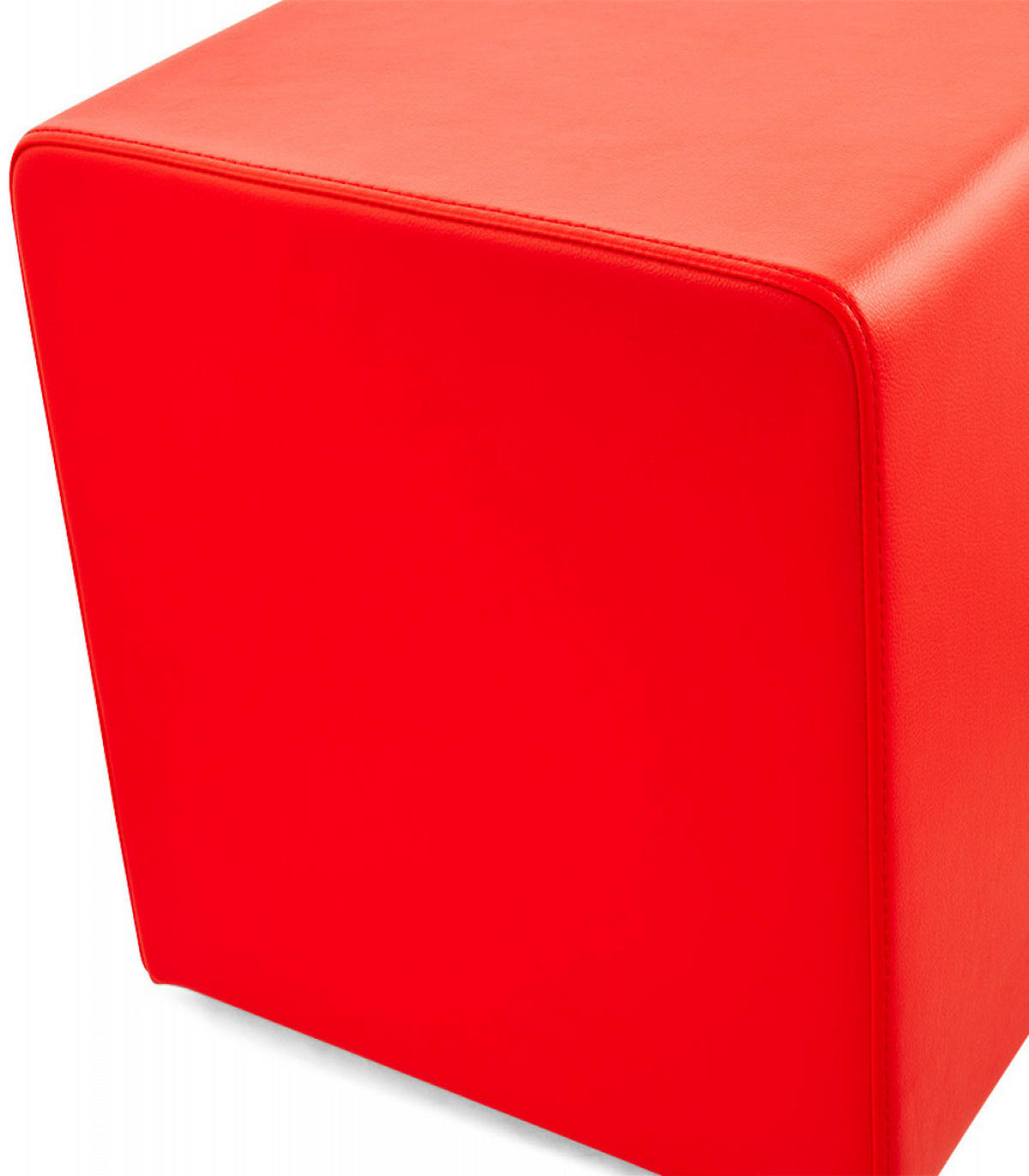 HOCKER Würfelform Kunstleder CUBE, Rot 41x41x41 cm - Rot/Schwarz, Kunststoff/Textil (41/41/41cm) - KADIMA DESIGN