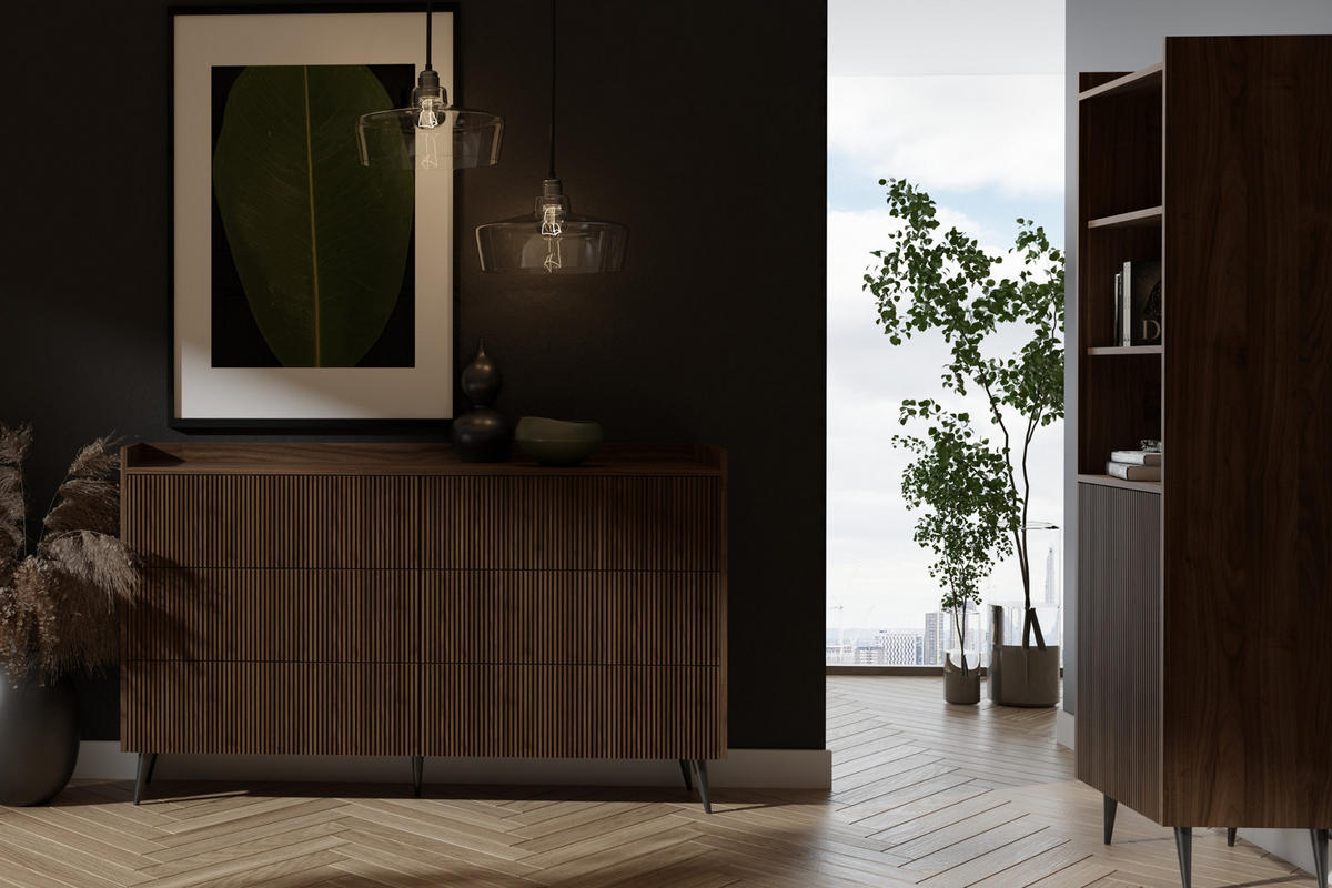 KOMMODE DALIA 03 150 / 92 / 41 cm in Walnuss - Walnussfarben, Holzwerkstoff (150/92/41cm) - Deine Möbel 24