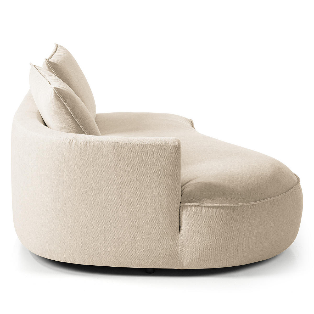 OTTOMANE - modular - Beige/Schwarz, Kunststoff/Textil (196/82/146cm) - home24