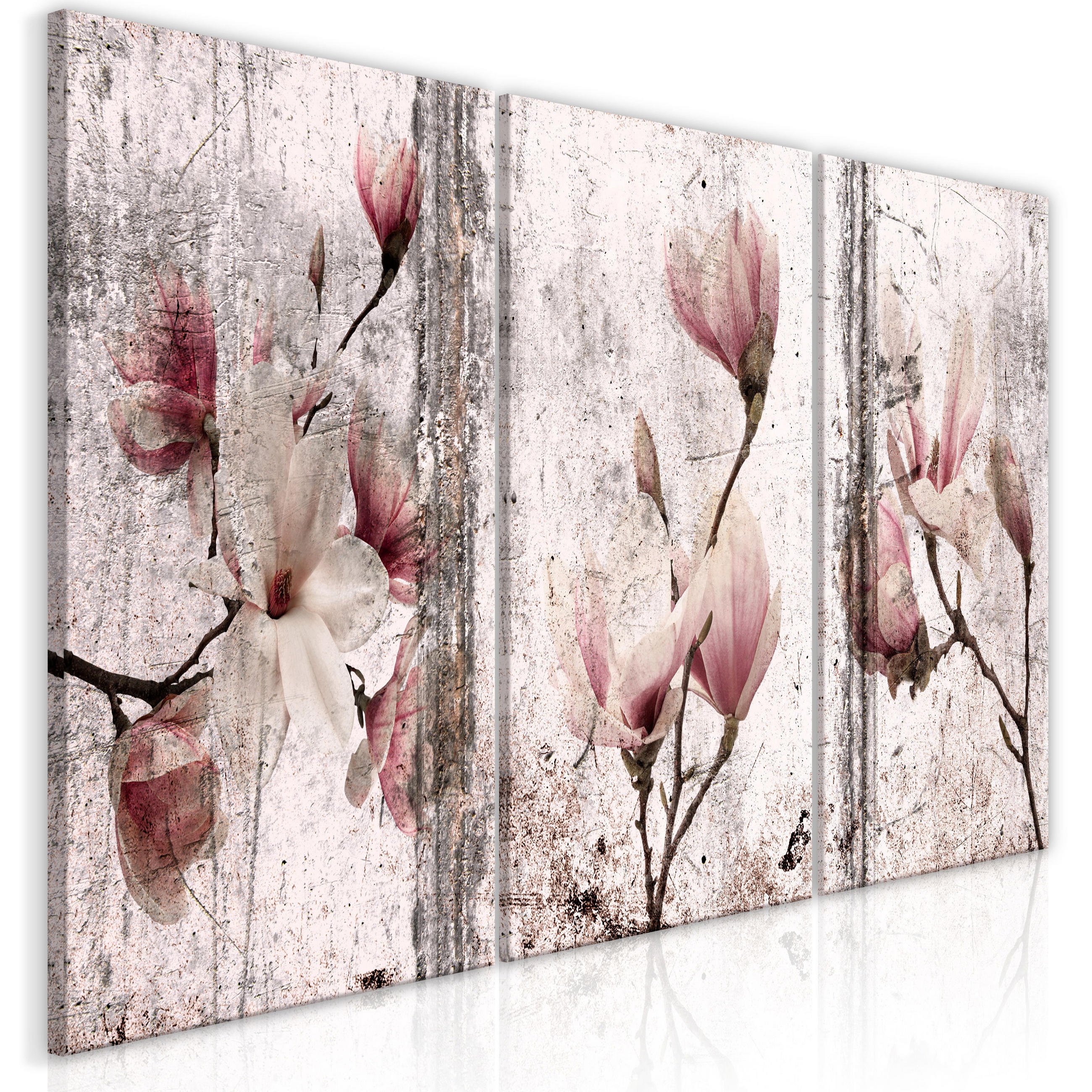 KUNSTDRUCK Rosa 120/60 cm - Pink/Grau, Textil (120/60cm) - KUNSTLOFT